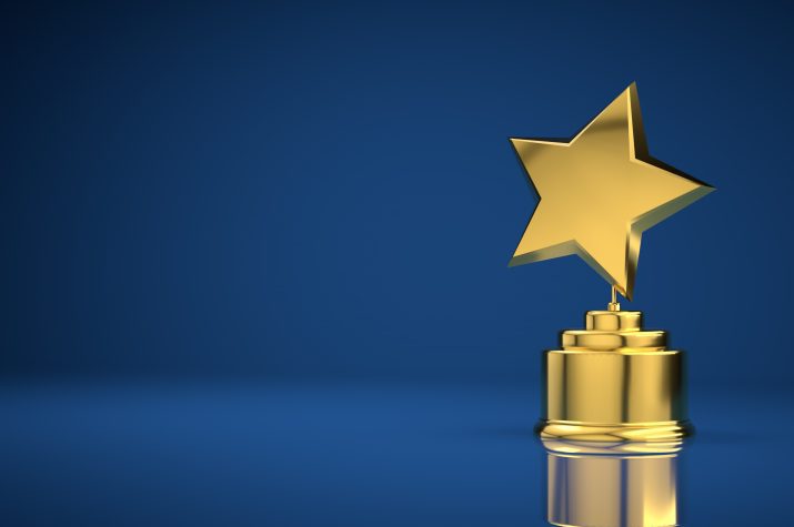Star award blue background